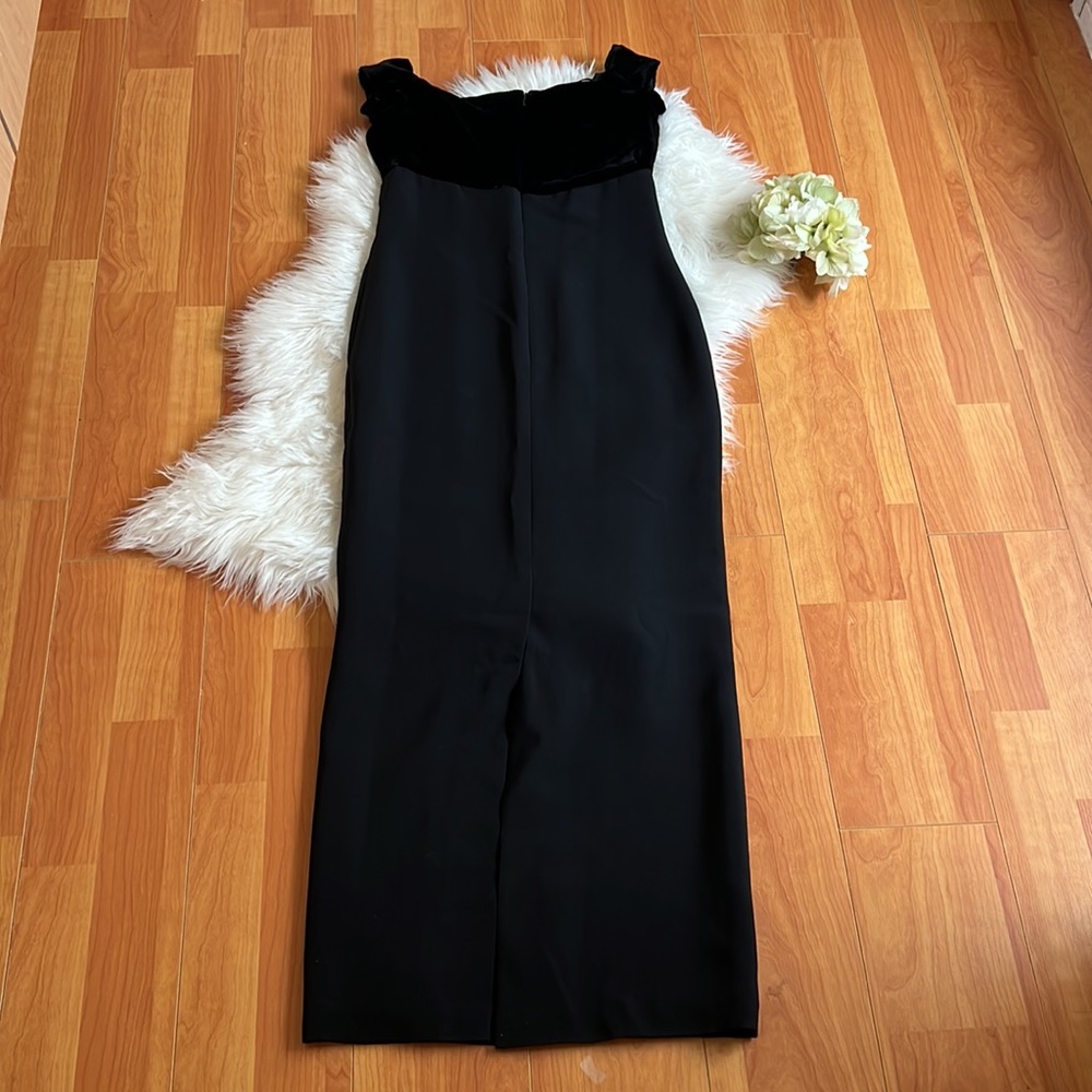 Linda Allard By Ellen Tracy Black Velvet Silk Dress size 4